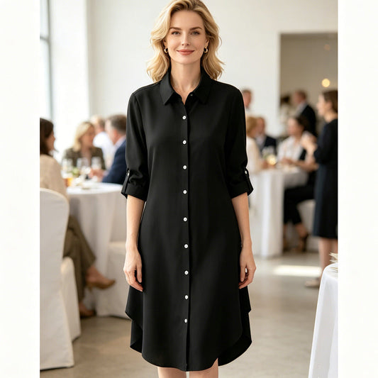 🎉 ¡50% DE DESCUENTO! 👚 Blusa Asimétrica con Botones Viral – Tejido Fluido, Perfecta para Capas ✨