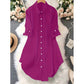 🎉 ¡50% DE DESCUENTO! 👚 Blusa Asimétrica con Botones Viral – Tejido Fluido, Perfecta para Capas ✨