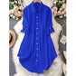 🎉 ¡50% DE DESCUENTO! 👚 Blusa Asimétrica con Botones Viral – Tejido Fluido, Perfecta para Capas ✨
