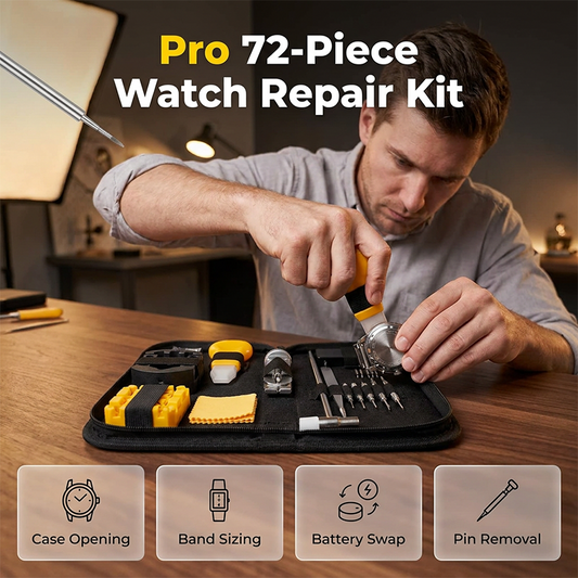 🎉 Oferta 2026 — ¡Más de 26,000 Vendidos!💞 Kit Completo de Reparación de Relojes 72 Piezas – Precisión Profesional 🛠️