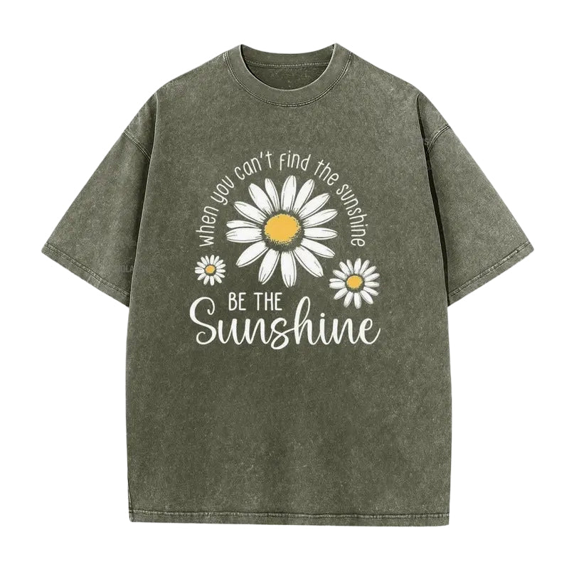 ⏳50 % de descuento⏰Camiseta holgada con estampado vintage de margaritas desgastadas🌼👚