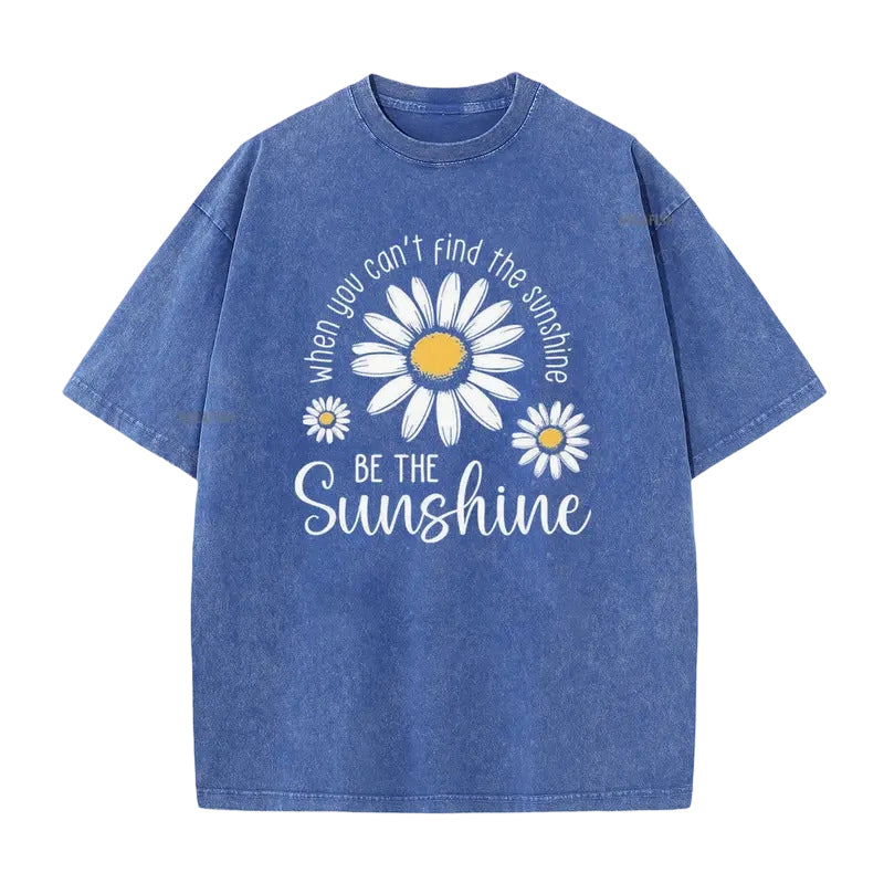 ⏳50 % de descuento⏰Camiseta holgada con estampado vintage de margaritas desgastadas🌼👚
