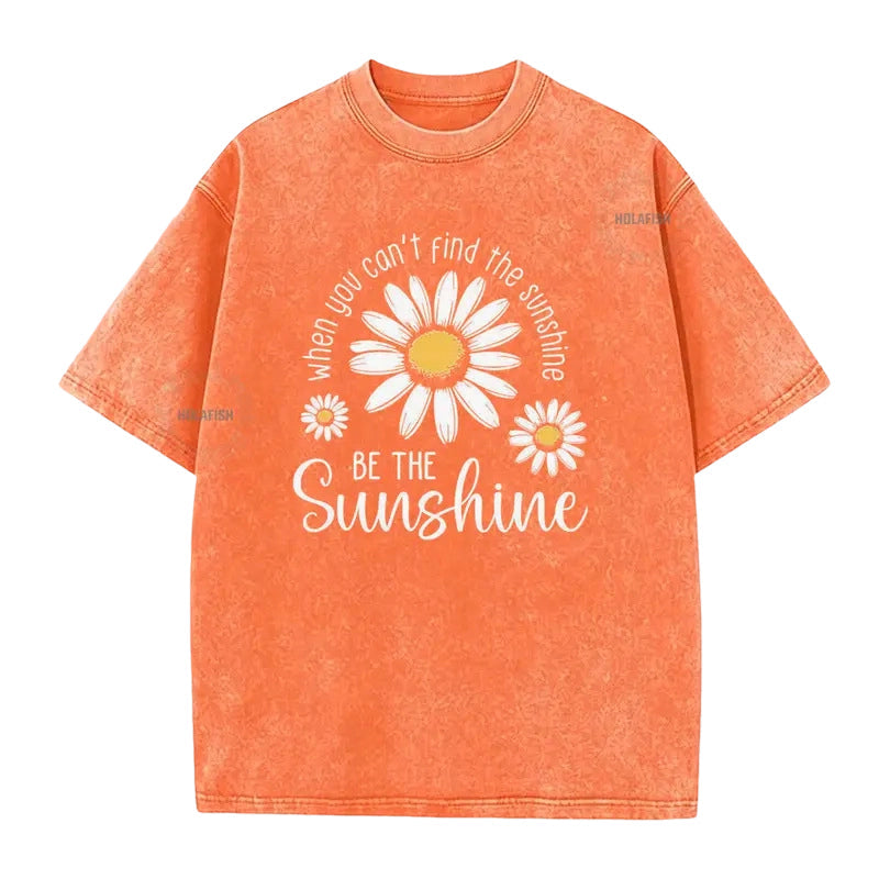 ⏳50 % de descuento⏰Camiseta holgada con estampado vintage de margaritas desgastadas🌼👚
