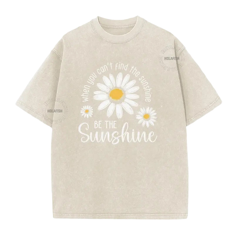 ⏳50 % de descuento⏰Camiseta holgada con estampado vintage de margaritas desgastadas🌼👚
