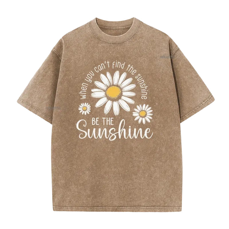 ⏳50 % de descuento⏰Camiseta holgada con estampado vintage de margaritas desgastadas🌼👚
