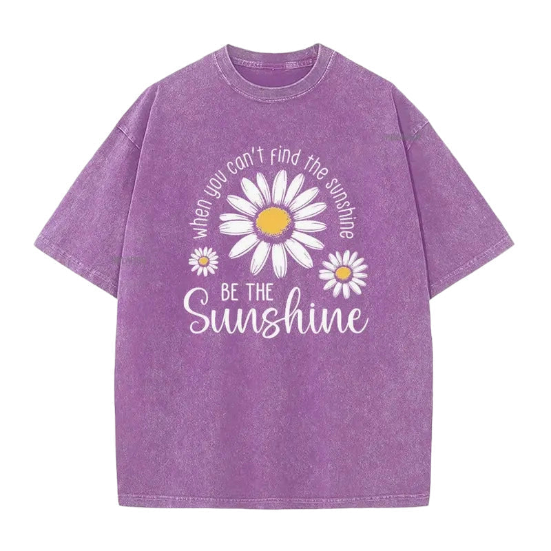 ⏳50 % de descuento⏰Camiseta holgada con estampado vintage de margaritas desgastadas🌼👚