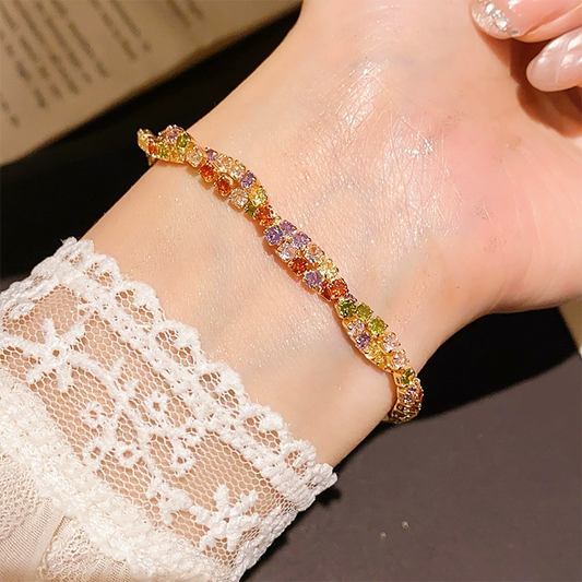 ⏳¡50% de descuento por tiempo limitado⏰ Pulsera Ajustable Retro Cruzada de Circón Multicolor para Mujer 🎨💎