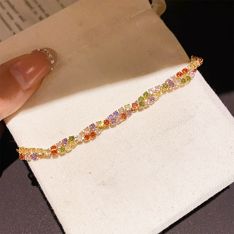 ⏳Limited-time 50% off⏰Retro Crossover Twisted Multicolor Zircon Adjustable Bracelet for Women🎨💎
