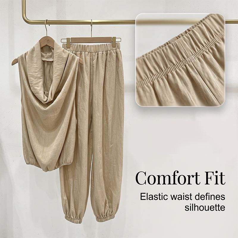 Mono de Pierna Ancha con Cuello Halter para Mujer