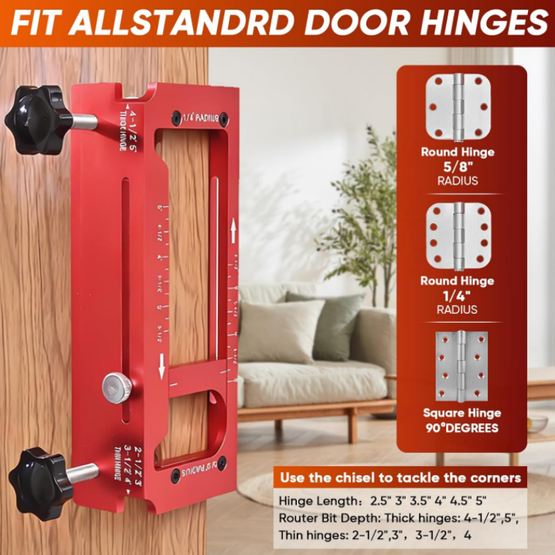Kit de Plantilla Ajustable para Mortaja de Bisagras de Puerta