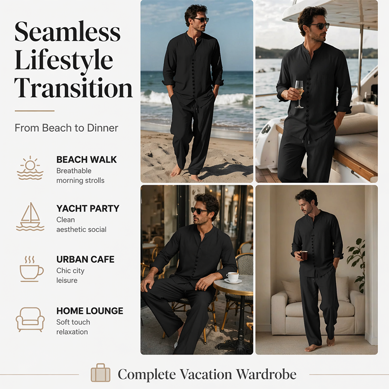 🎉 Oferta 2026 — ¡Más de 56,000 Vendidos! 👔 Conjunto Casual Minimalista de Camisa y Pantalón para Hombre 🩳