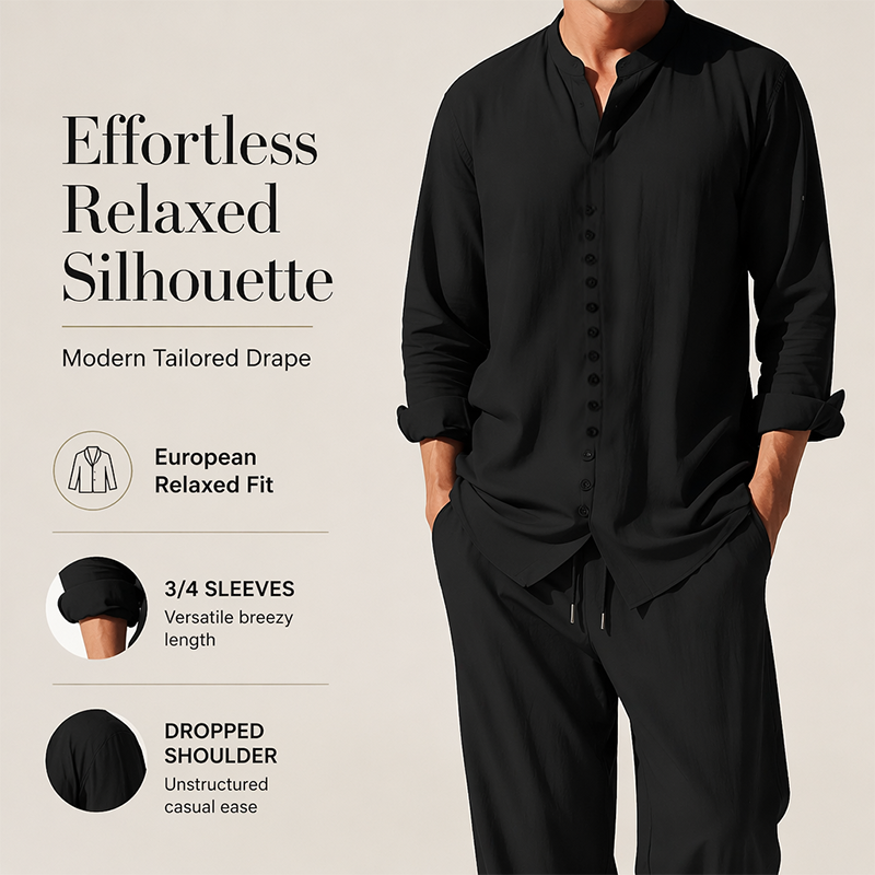 🎉 Oferta 2026 — ¡Más de 56,000 Vendidos! 👔 Conjunto Casual Minimalista de Camisa y Pantalón para Hombre 🩳