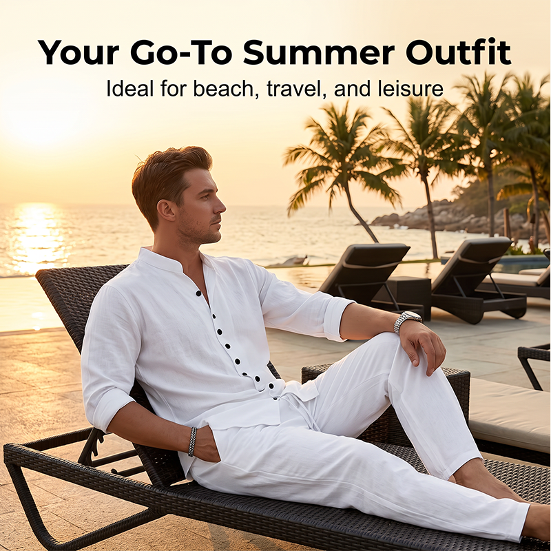 🎉 Oferta 2026 — ¡Más de 56,000 Vendidos! 👔 Conjunto Casual Minimalista de Camisa y Pantalón para Hombre 🩳