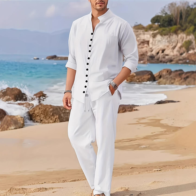 🎉 Oferta 2026 — ¡Más de 56,000 Vendidos! 👔 Conjunto Casual Minimalista de Camisa y Pantalón para Hombre 🩳