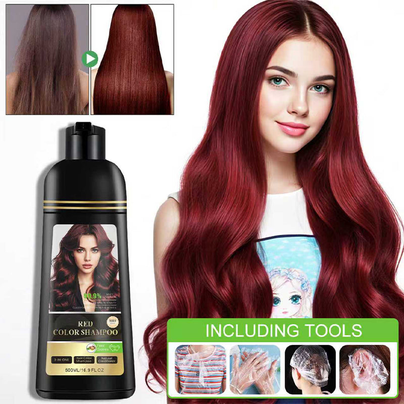 🎉 ¡50% DE DESCUENTO POR TIEMPO LIMITADO! 💇 Champú y acondicionador colorante 3 en 1 para cubrir canas: 99,9 % de cobertura de canas, fórmula botánica natural ✨