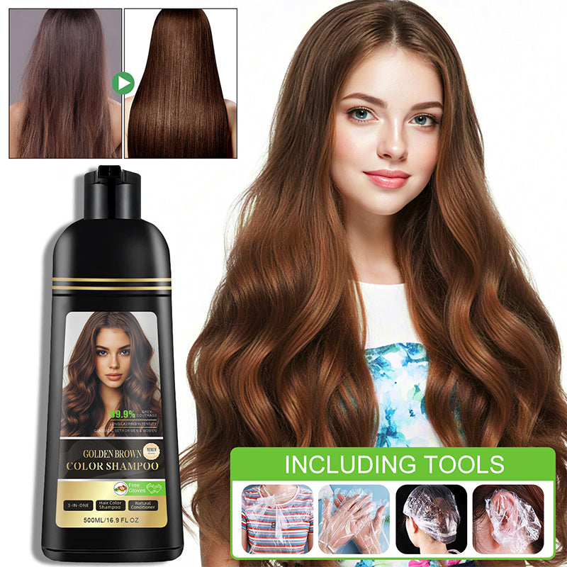 🎉 ¡50% DE DESCUENTO POR TIEMPO LIMITADO! 💇 Champú y acondicionador colorante 3 en 1 para cubrir canas: 99,9 % de cobertura de canas, fórmula botánica natural ✨