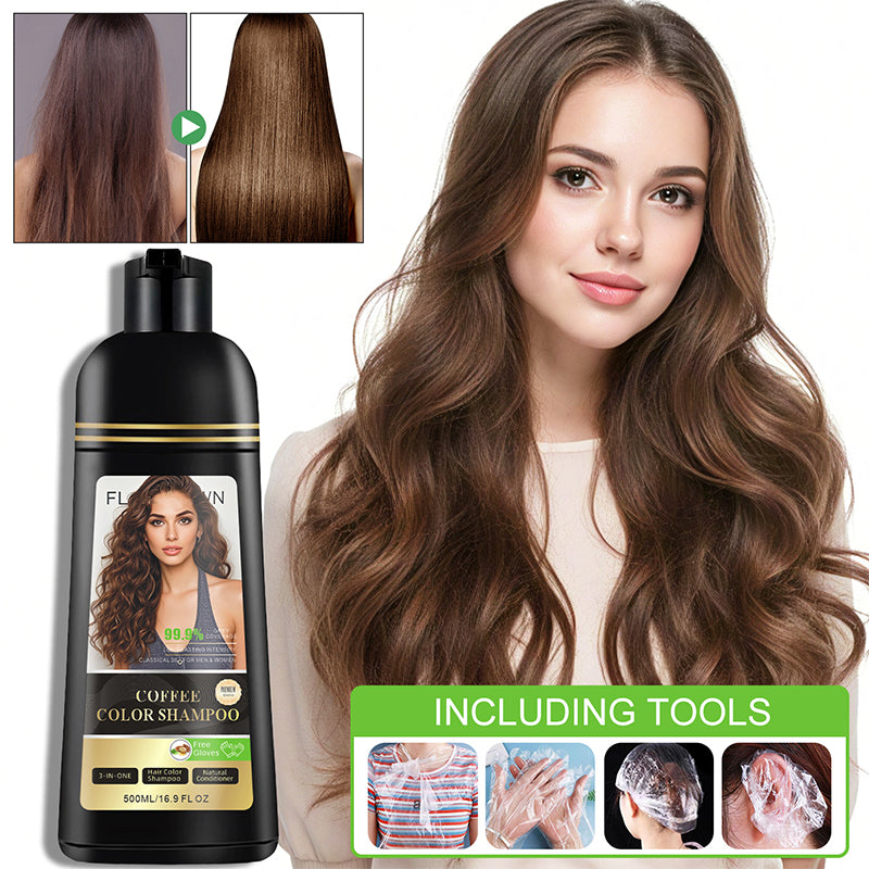 🎉 ¡50% DE DESCUENTO POR TIEMPO LIMITADO! 💇 Champú y acondicionador colorante 3 en 1 para cubrir canas: 99,9 % de cobertura de canas, fórmula botánica natural ✨