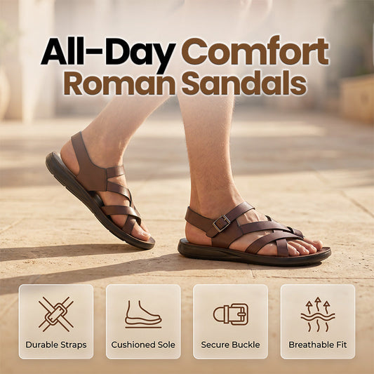 Sandalias Romanas para Hombre Casuales de Verano con Suela Suave para Playa