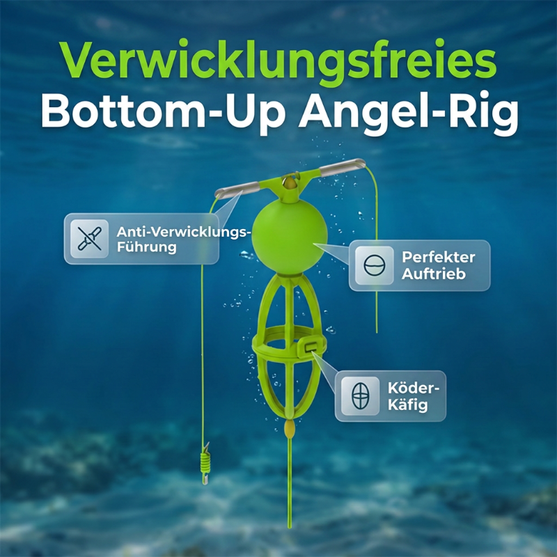 🎣✨ ¡OFERTA 50% OFF! Montaje de Pesca Bottom-Up con Cesta de Cebo – Sistema Anti-Enredos para Atrapar Más Peces Fácilmente 🐟🔥