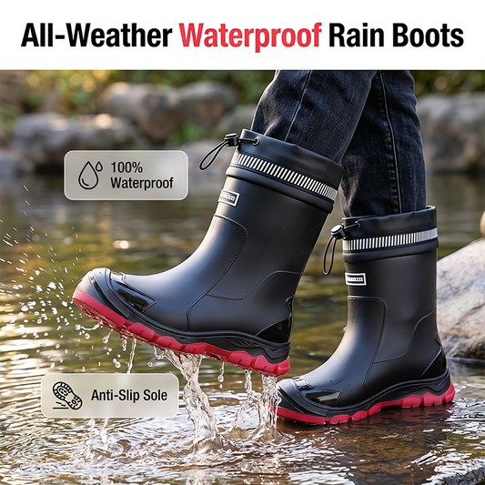 Botas de Lluvia Impermeables Unisex hasta la Pantorrilla 🌧️ Salpica en los Charcos, Manténte Perfectamente Seco – Tus Aliadas para el Clima Húmedo ✨