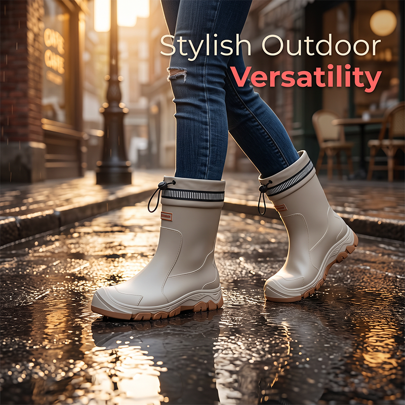 Unisex Mid-Calf Waterproof Rain Boots 🌧️ Splash Through Puddles, Stay Perfectly Dry – Your Wet-Weather Warriors ✨