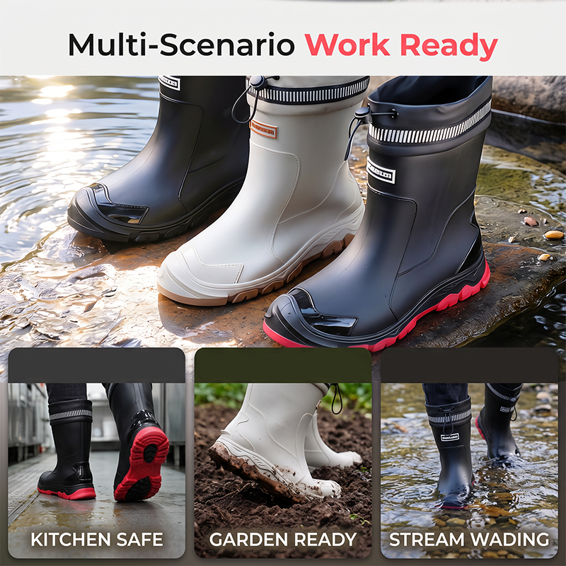 Unisex Mid-Calf Waterproof Rain Boots 🌧️ Splash Through Puddles, Stay Perfectly Dry – Your Wet-Weather Warriors ✨