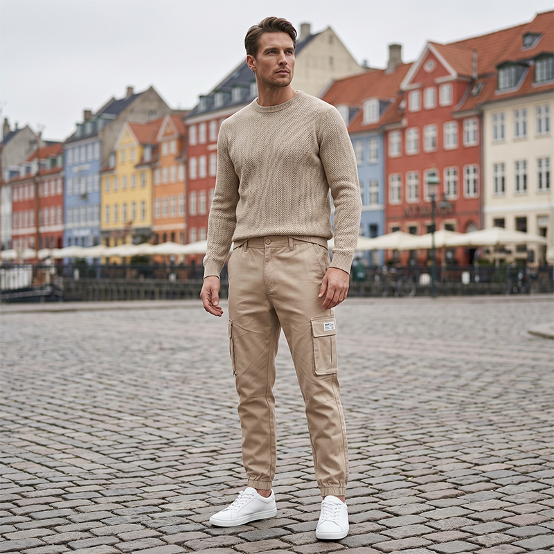 Pantalones Cargo Jogger con Cordón para Hombre