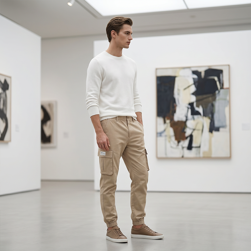 Pantalones Cargo Jogger con Cordón para Hombre