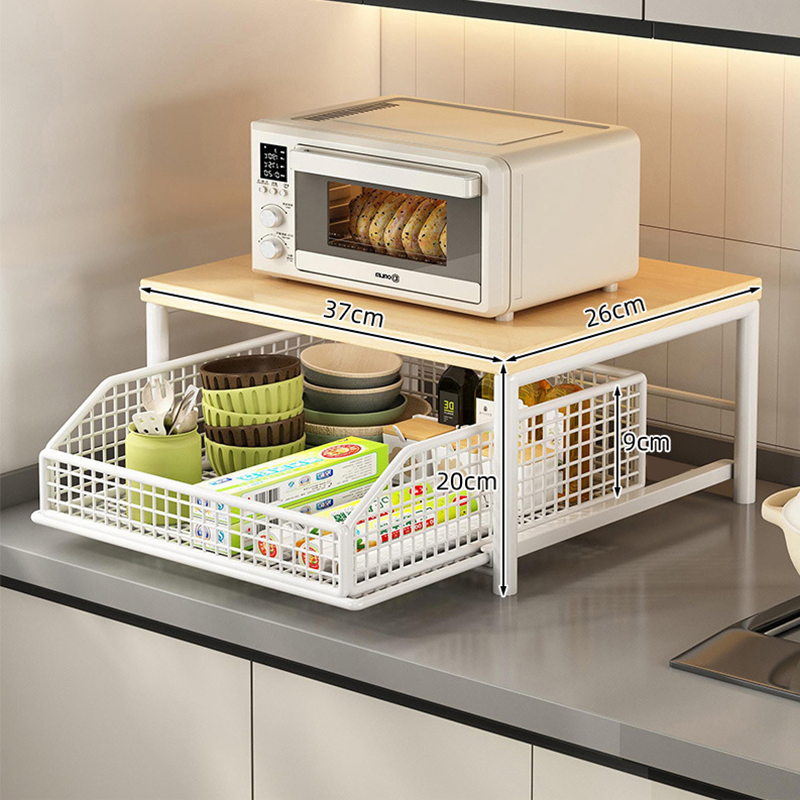 🍳📦 Estante Microondas 2 Niveles – Cajón Deslizante, Acero Resistente y Organizador Perfecto para Cocinas Pequeñas 🏠✨