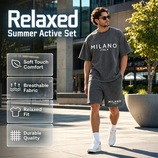 👕🩳 Conjunto Casual de Camiseta y Shorts para Hombre – ¡50% DESCUENTO! Corte relajado, transpirable, perfecto para el verano. 🔥☀️