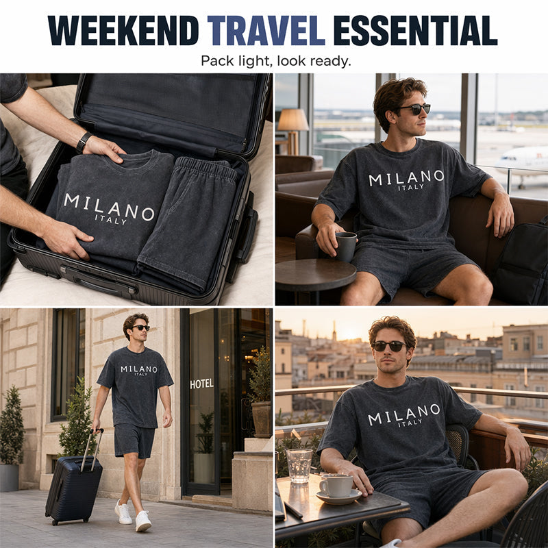 👕🩳 Conjunto Casual de Camiseta y Shorts para Hombre – ¡50% DESCUENTO! Corte relajado, transpirable, perfecto para el verano. 🔥☀️