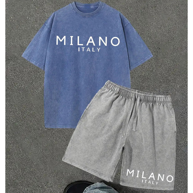 👕🩳 Conjunto Casual de Camiseta y Shorts para Hombre – ¡50% DESCUENTO! Corte relajado, transpirable, perfecto para el verano. 🔥☀️