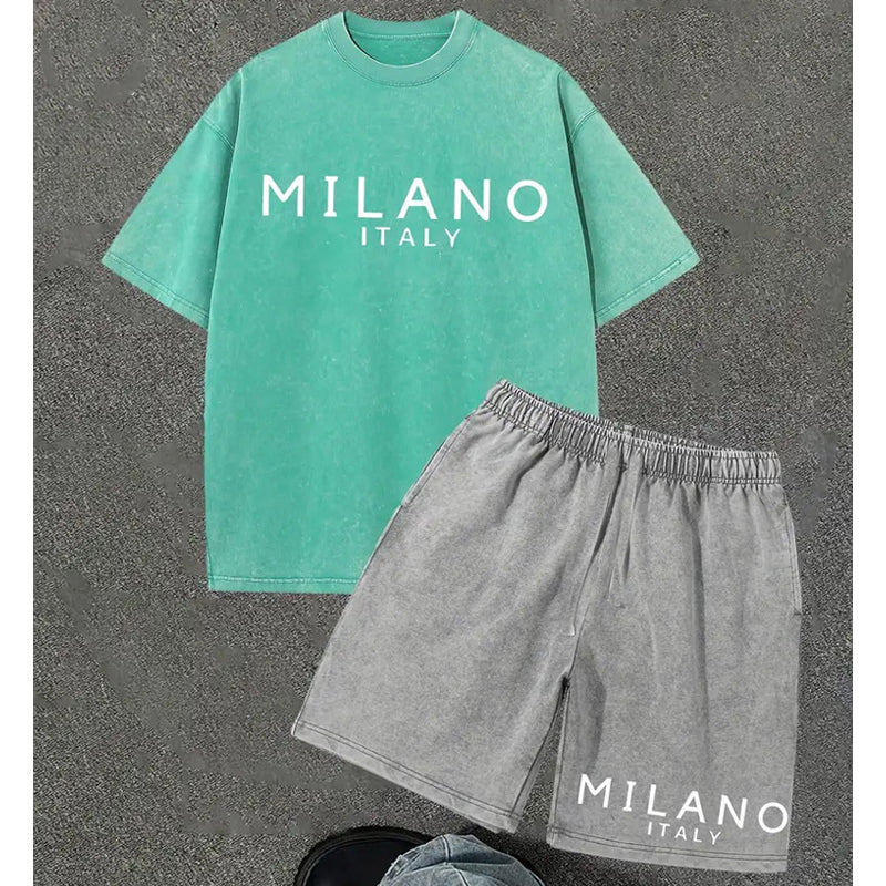 👕🩳 Conjunto Casual de Camiseta y Shorts para Hombre – ¡50% DESCUENTO! Corte relajado, transpirable, perfecto para el verano. 🔥☀️