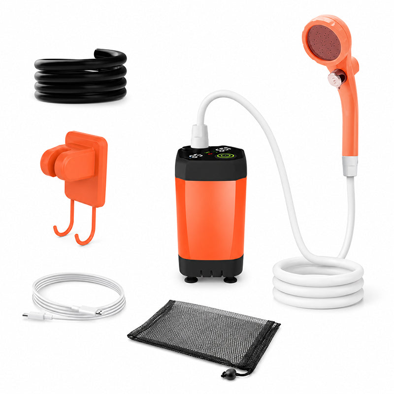 Portable Camping Shower with Rechargeable Pump