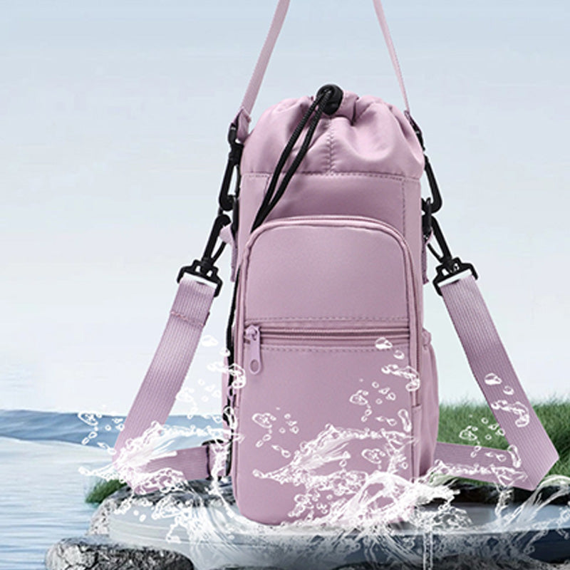 Bolsa Porta Botella de Agua con Bolsillos para Teléfono