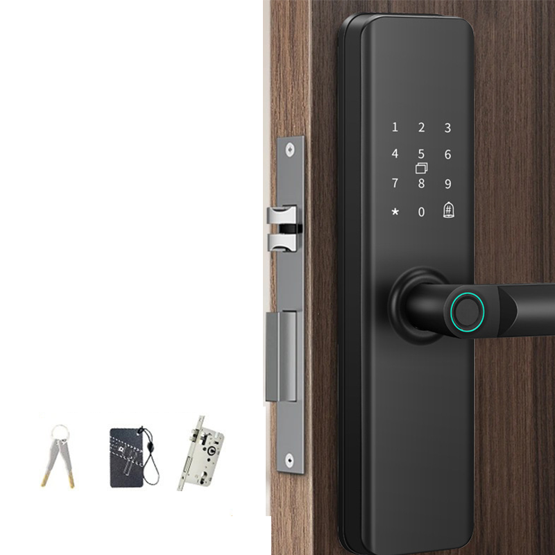 ⏳🔥¡TIEMPO LIMITADO 50% DE DESCUENTO! ⏰Cerradura inteligente de puertas de huella dactilar para puertas interiores de madera sin necesidad de taladrar