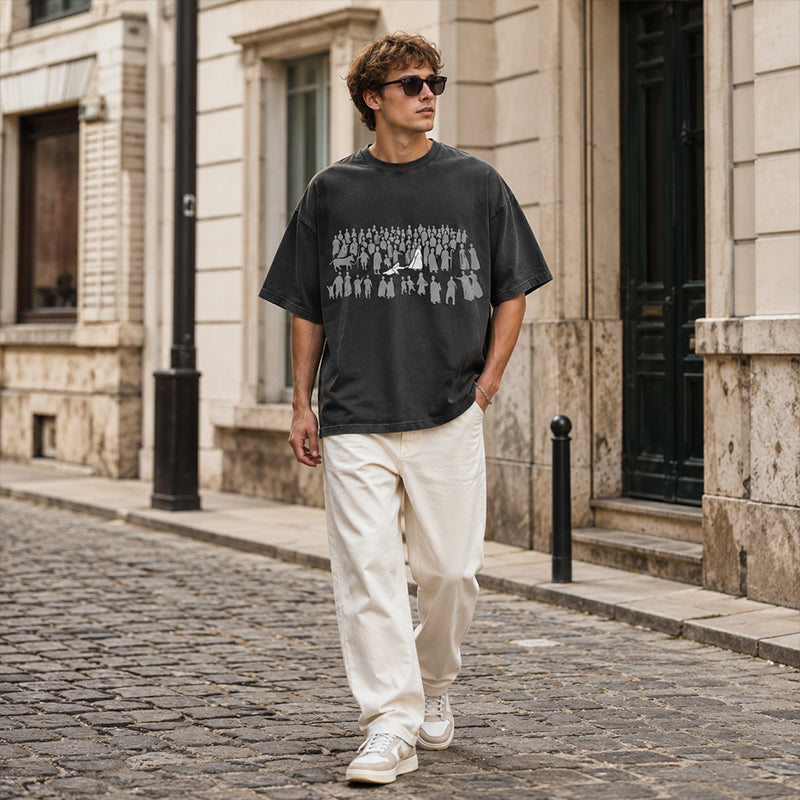 🎉 2026 Sale — Over 28,000 Sold!🎨Washed Graphic T-Shirt – Vintage Print, Relaxed Fit 👕