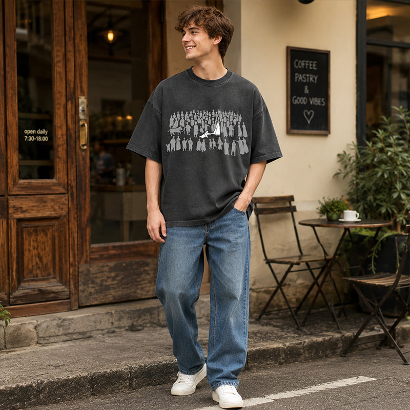 🎉 2026 Sale — Over 28,000 Sold!🎨Washed Graphic T-Shirt – Vintage Print, Relaxed Fit 👕
