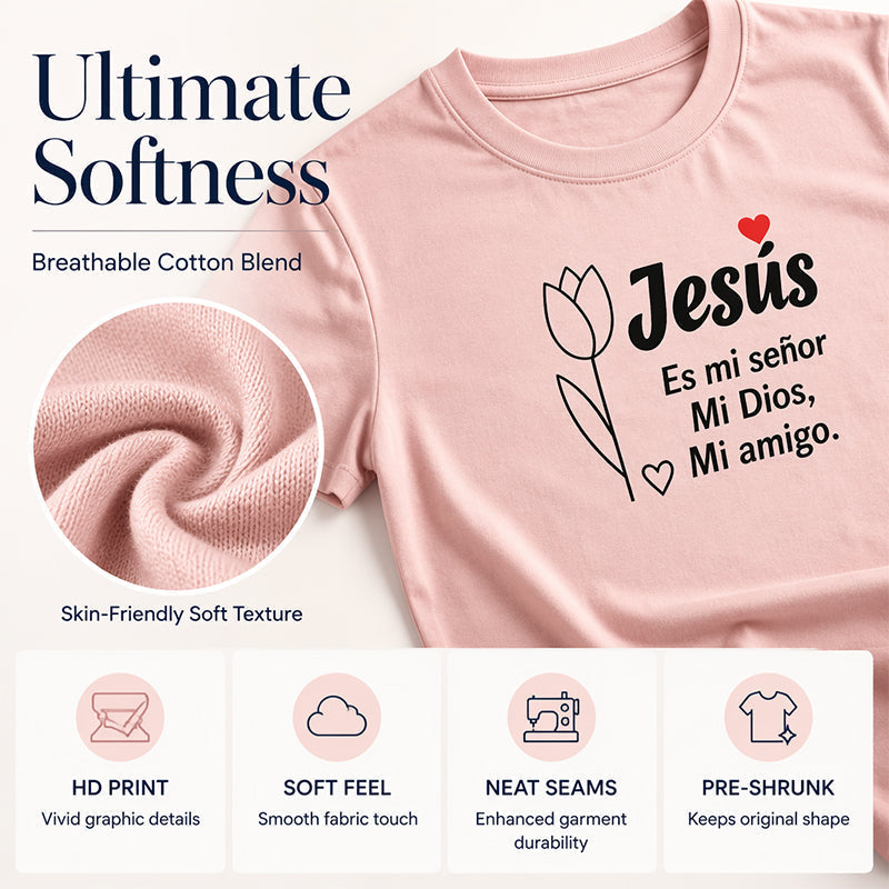 🎉 LIMITED TIME 50% OFF! 👕 Faith Letter Print Tee – Soft Daily Inspiration 🙏