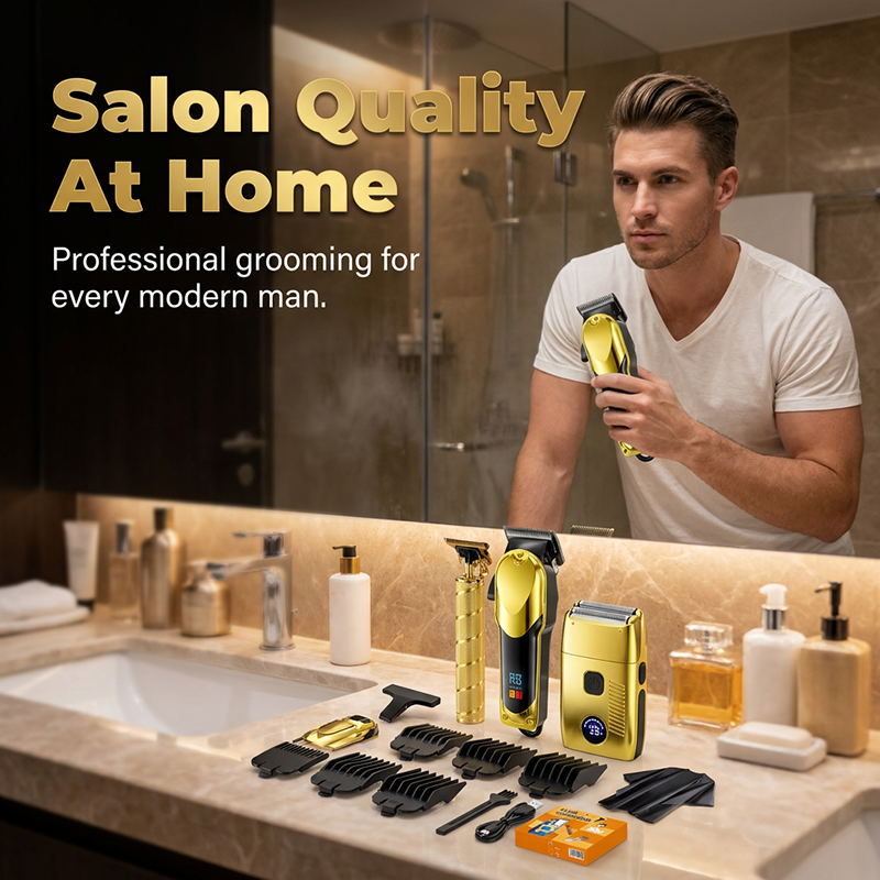 Set Profesional de Cortadora de Cabello Eléctrica para Hombres