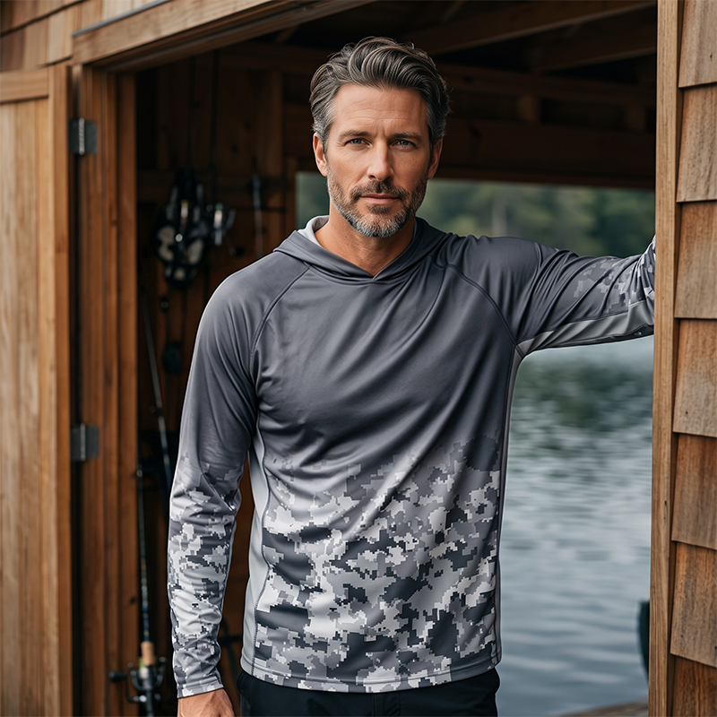 Jersey de Pesca con Manga Larga y Protección Solar para Hombre