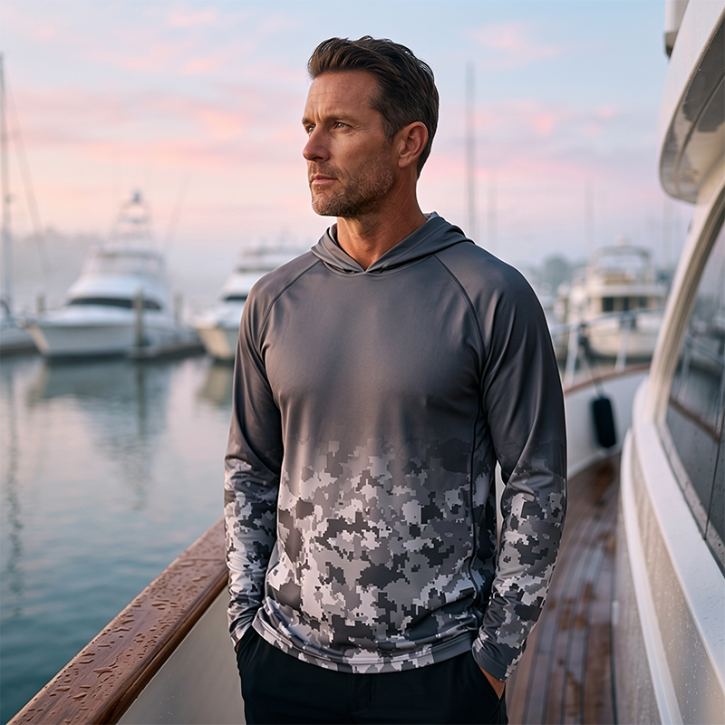 Jersey de Pesca con Manga Larga y Protección Solar para Hombre