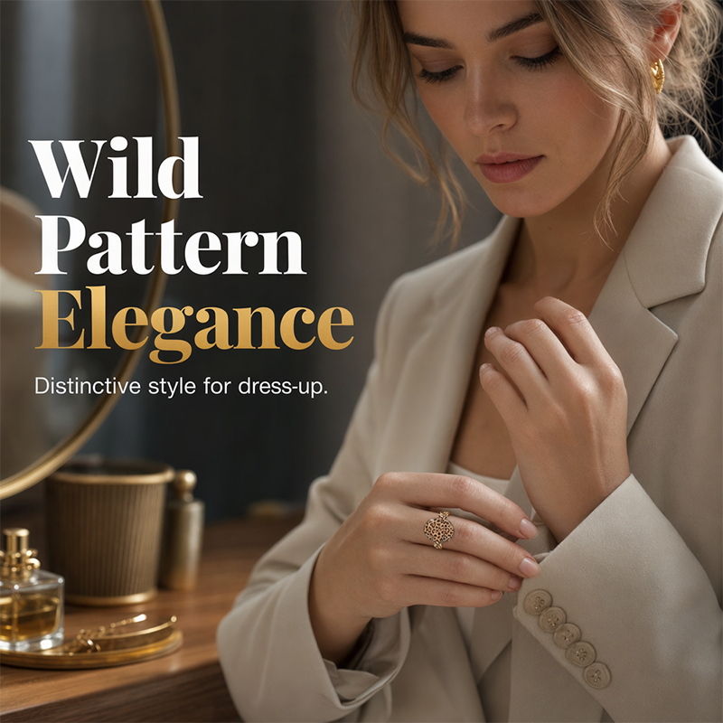 🎉 Rebajas 2026 — ¡Más de 44 000 vendidos! 💍 Anillo Ovalado Vintage con Estampado de Leopardo – Estilo Llamativo y Piedras Brillantes 🐆