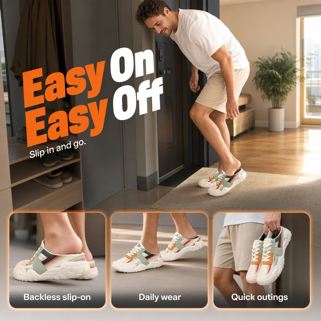 Mules transpirables sin cordones para hombre