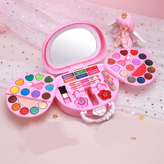 🏆OFERTA POR TIEMPO LIMITADO💄Set de Maquillaje Lavable para Niñas con Bolso Rosa Portátil