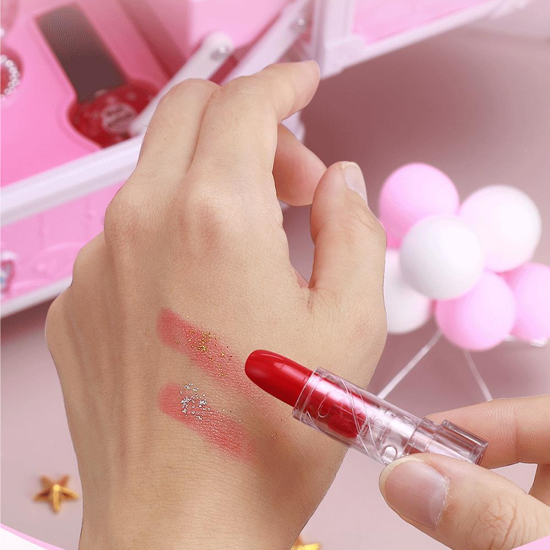 🏆LIMITED TIME SALES - JUST ￡16.99💄Kids Washable Makeup Toy Set with Portable Pink Handbag