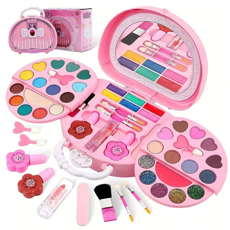 🏆LIMITED TIME SALES - JUST ￡16.99💄Kids Washable Makeup Toy Set with Portable Pink Handbag