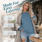 Sudadera Casual Holgada con Cuello Redondo para Mujer