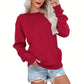 Sudadera Casual Holgada con Cuello Redondo para Mujer