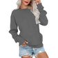 Sudadera Casual Holgada con Cuello Redondo para Mujer